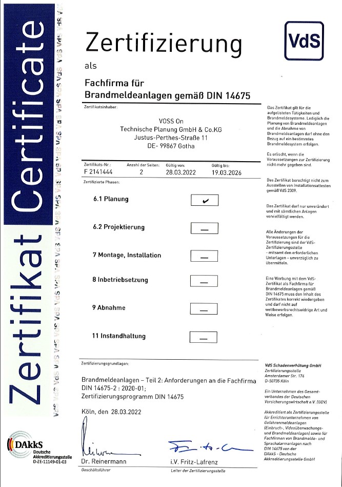 2022-2026 Zertifizierung nach DIN 14675